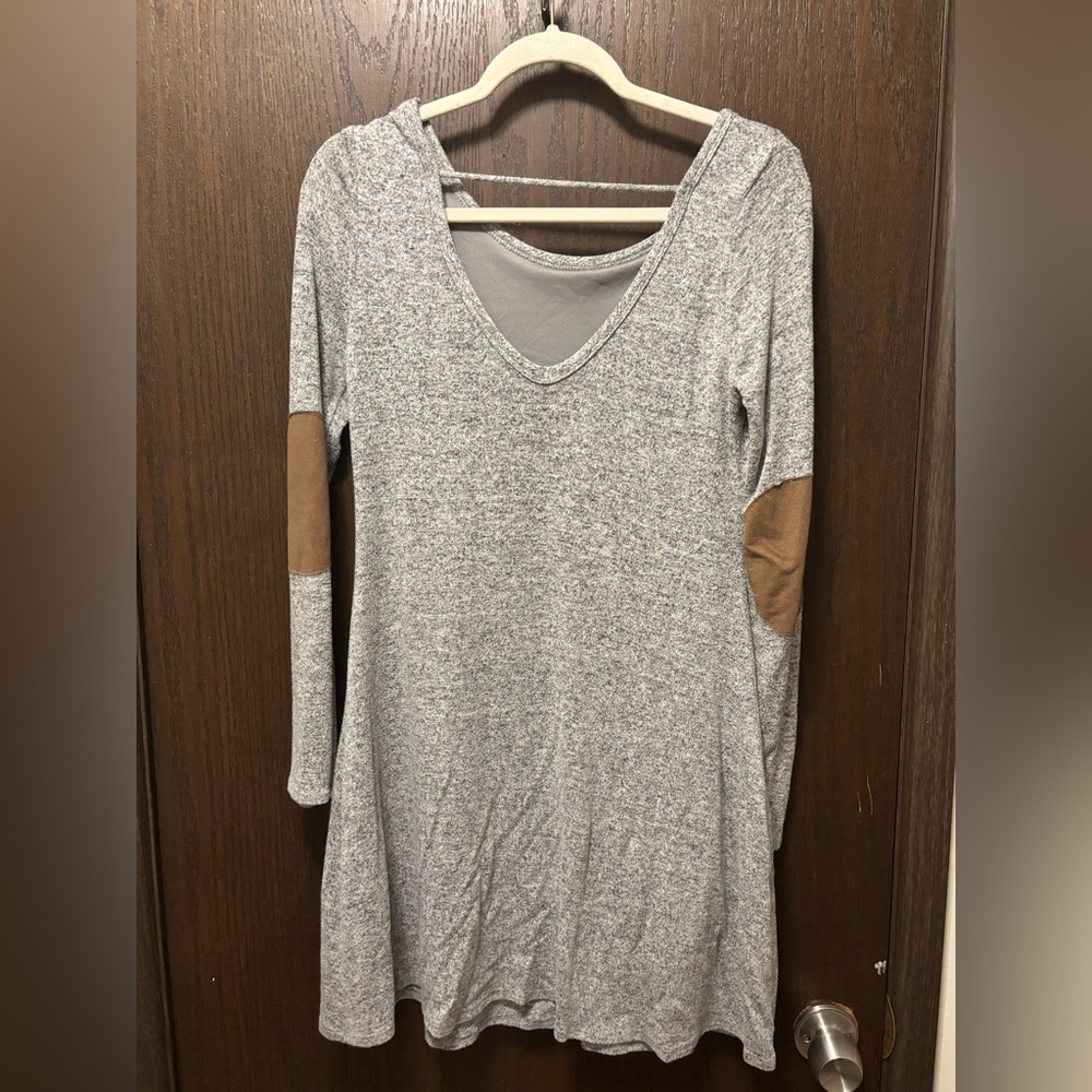 Grey Long Sleeve Loose Dress